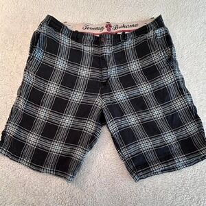 Tommy Bahama Men's Linen Plaid Silk Resort Shorts Size 33